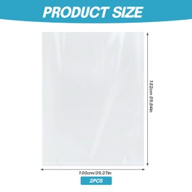 2 Pack Extra Large Clear Plastic Bags, 100 * 152cm Heavy Duty Storage Bags, Dustproof, Moistureproof, Giant Plastic Bags for Luggage, Suitcase, Plush Toys, Clothes, Quilts, Blankets