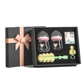 FarBrand Newborn Baby Bottle Starter Kit – Glass Baby Bottles 0-12 Months with Breast-Like Nipples, Anti-Colic, BPA-Free, 4oz & 5oz Breastmilk Bottles, Infant Gift Set, Leakproof Baby Bottle Kit