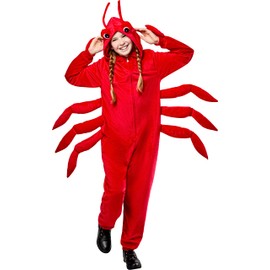 Rubies Lobster Comfywear Hooded Jumpsuit for Kids, Unisex S/M