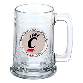 Heritage Pewter Cincinnati Beer Stein Glass | 15 Ounce German-Style Beer Glass | Intricately Crafted Metal Pewter Alma Mater Inlay