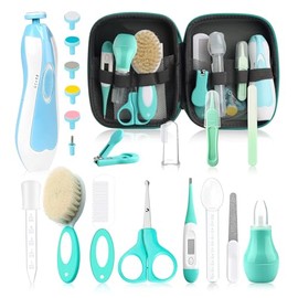 Baby Grooming Kit, Electric Safety Nail Trimmer Baby Nursery Kit，Infant Safety Care Set with Hair Brush Comb Nail Clipper Nasal Aspirator,Baby Essenti