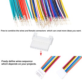 Yoeruyo PH2.0mm Extension Wire Male & Female Connector and 22AWG Pre-Crimped Cables, 2/3/4/5/6/7/8/9/10/12 Pin JST Connector with Length of 10/20/50/80/100CM Wire (2 Sets MF 7Pin-20CM)
