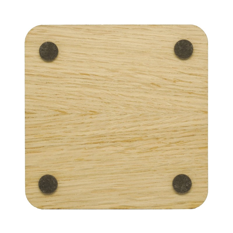 Laser Engraved Oak Veneer Coaster for Parents, Birthday Present (Mum)