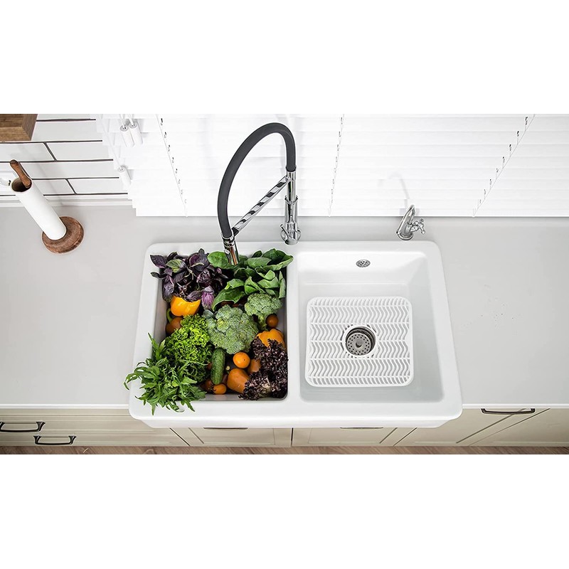 DecorRack White Sink Protectors for Kitchen, Plastic 12" x 11"
