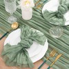 MLMC 8 Pack Sage Green Cheesecloth Table Runner 10ft Wrinkled