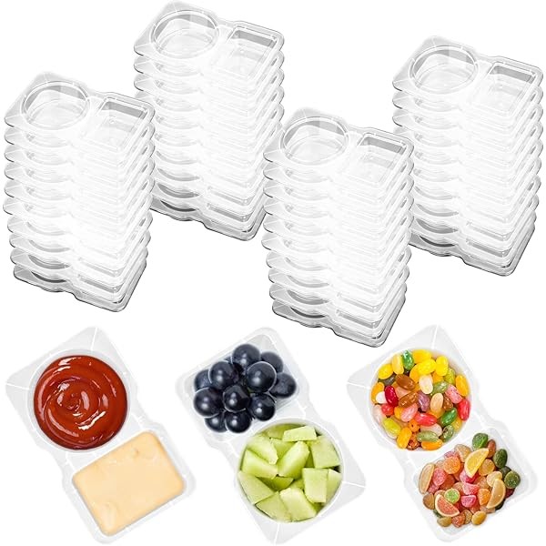 20 PCS Snack Containers with Lid, Leakproof Dipping Containers with