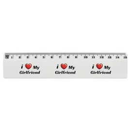 'I Love My Girlfriend' 15cm (6 Inch) White Plastic Ruler (RL00092513)