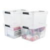 Zerdyne 17.5 L Clear Plastic Storage Box, 4-Pack Latch Storage