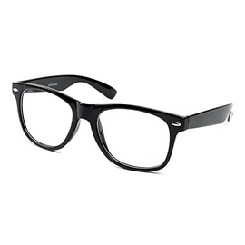 retroUV® Horn glasses without bars for women and men, nerd glasses, retro glasses, black