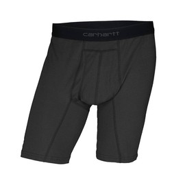 Carhartt Men's 8" Inseam Cotton Polyester 2 Pack Boxer Brief, Black, XL