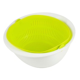 Pearl Metal C-5724 Mira Colander Bowl, Small, Green, Made in Japan