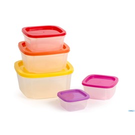 FurnitureXtra Food Container Set Store Veg Fruit Sandwiches Packed Lunch 5 Pack (Multi)