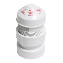 Oatey, 1.5-2", White 39016 Air Admittance Valve with Straight PVC Schedule 40 Adapter Sure-Vent 1.5 in x 2 in. 160 Branch, 24 Stack DFU Capacity