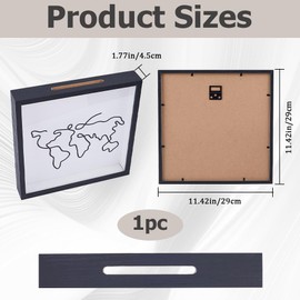 GORGECRAFT Shadow Box Ticket Holder 11.4 Inch Black Concert Ticket Top Loading Adventure Archive Box Travel Keepsakes Stub Memory Boxes with Slot On Top Display Case Storage Frame for Desk Wall Decor