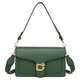 Travistar Crossbody Bags for Women Trendy - Leather Cross Body Bag Medium Cross Body Purse Shoulder Bag Satchel Handbags Designer Clutch Purses Fashion Evening Bag with 2 Straps Green