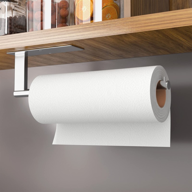 Kitchen Roll Holder Under Cabinet, Stainless Steel Paper Towel Holder