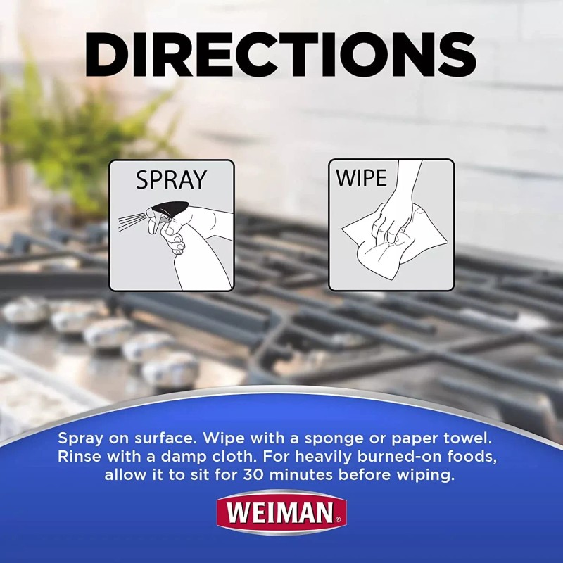 Weiman BBQ Gas Range Stove Top Grill Ceramic CLEANER &