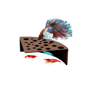 CTWPets Half Shrimp Breeding Protector | Shrimp Breeding Cave Aquarium Tunnel (Brown, 1 Pack)