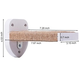 COOLEX 3-in-1 Cat Wall Steps with Hemp Rope, Solid Wood Cat Ladder for Climbing and Playing (Large-White)