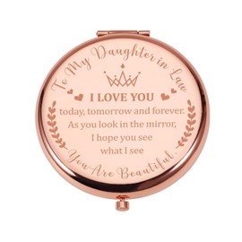 Daughter in Law Gifts Valentines Day Gifts for Her Women Compact Mirror Daughter in Law Gifts from Mother in Law Daughter in Law Birthday Gifts for Future Daughter in Law Engagement Wedding Gifts
