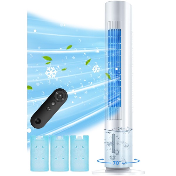 MYICY Evaporative Air Cooler, 35" Windowless Air Conditioner Portable, 3