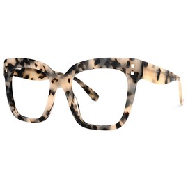 Zeelool Minguela ZWA953631 - Marco de anteojos cuadradas de acetato clásico unisex con lente transparente sin receta, Tortoise, Medium