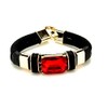 Arras Creations Elegant Red Stone Leather Bracelet / AZBRMA102-GRD