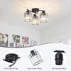 Crystal Semi Flush Mount Ceiling Light,3-Light Black Close to Ceiling