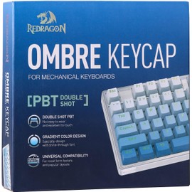 Redragon A134 - Teclas de color degradado azul degradado, 104 teclas estándar doble PBT Keycap set, OEMCherry Profile, diseño ANSI inglés (EE. UU.)