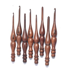 THE KNOX CRAFT - Wooden Crochet Hooks, Set of 7 (4mm to 10mm), Crochet Hooks Ergonomic Soft Grip, Crochet Hooks for Crocheting Yarn, Knitting Gift for Her