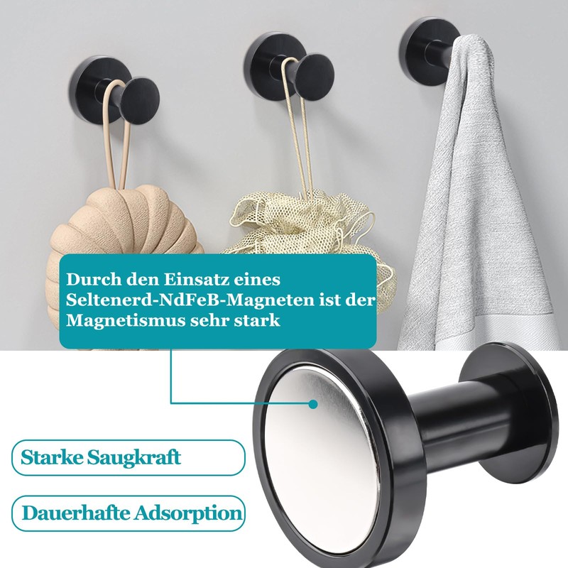 MIN CI Pack of 4 Magnetic Hooks, Extra Strong, 36