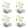 Amico 4 Pack 6 Inch 5CCT Ultra-Thin LED Recessed Ceiling