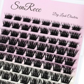 Natural Lash Clusters Wispy Eyelash Clusters 96pcs Cluster Eyelash Extensions D Curl Individual Lashes 8-18mm Mix Length Natural Look Lashes Clusters (ZH14-D-8-18)