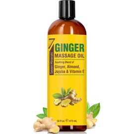 Premium Vegan Massage Oil for Massage Therapy - Big 16oz Bottle - Ideal for Professional or at-Home Body Massage. Soothing Natural Blend of Almond, Jojoba, Ginger & Vitamin E