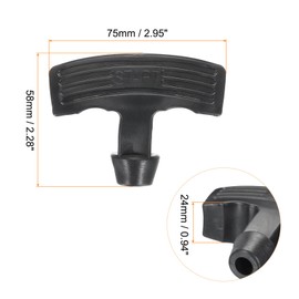 uxcell Recoil Handle Pull Starter 2.95"x2.28"x0.94" Rewind Starter Grab for Lawn Mower, Engine Power Equipment Fitting, String Trimmers, Generator, Black 10Pcs