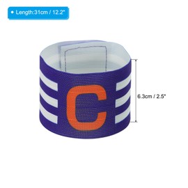 PATIKIL 12.2x2.5 Soccer Captain C Armband, Nylon Unisex Elastic Arm Badge Adjustable for Youth Adult Team Training, Blue