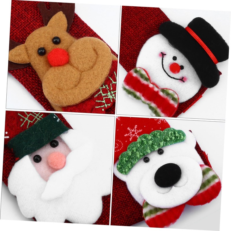 CAXUSD 4pcs Christmas Kitchen Appliance Handle Cover Refrigerator Handle Gloves