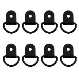 Hawpasy Pack of 8 lashing eyelets, D ring, assembly rings, 4.5 mm hole, 3 mm thickness, 20 mm inner diameter, 25 mm outer diameter, black powder coated, ideal for trailers, trucks and load securing