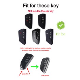 ontto Leather Car Key Case Suitable for VW Golf 8 MK8 ID.3 ID.4 ID.5 Cupra Formentor for Skoda Octavia A8 Enyaq Key Case Metal Protective Key Case Key Case Accessories-A Green