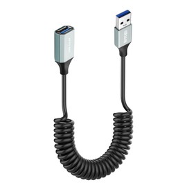 JSADZKJ Coiled USB 3.0 Cable Type A Male to Female Extension Cable High Speed USB to USB 3.0 Coiled Cable Compatible with Laptop,Phone,PC,TV,USB 3.0 Hub,Cars 3.28ft (USB Male to Female)