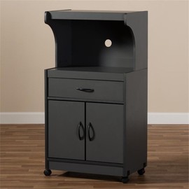 BOWERY HILL Microwave Stand in Dark Grey