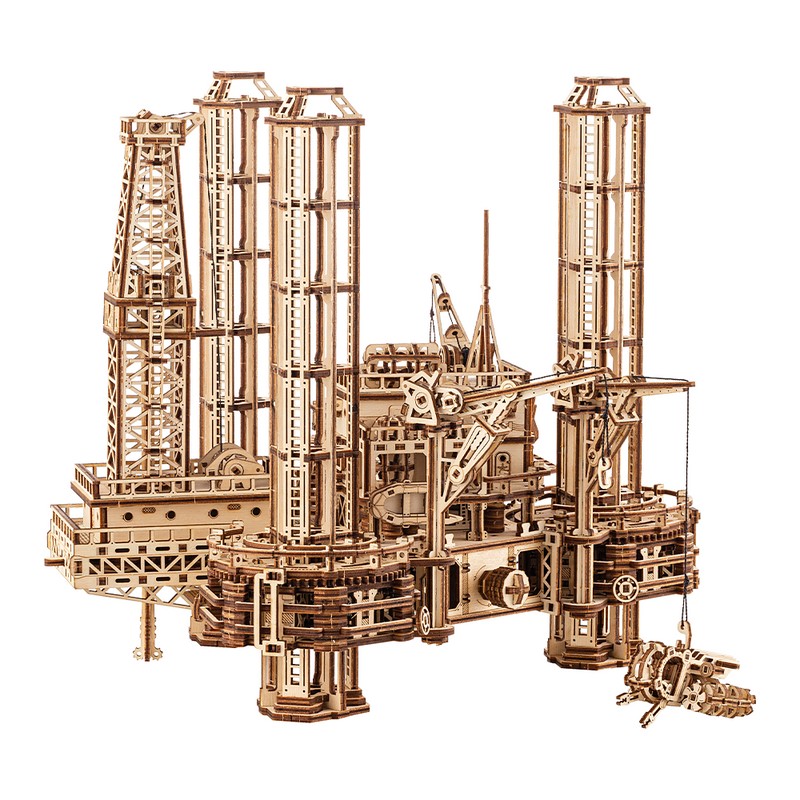Wood Trick Offshore Rig Platform Wooden 3d Mechanical Model Kit