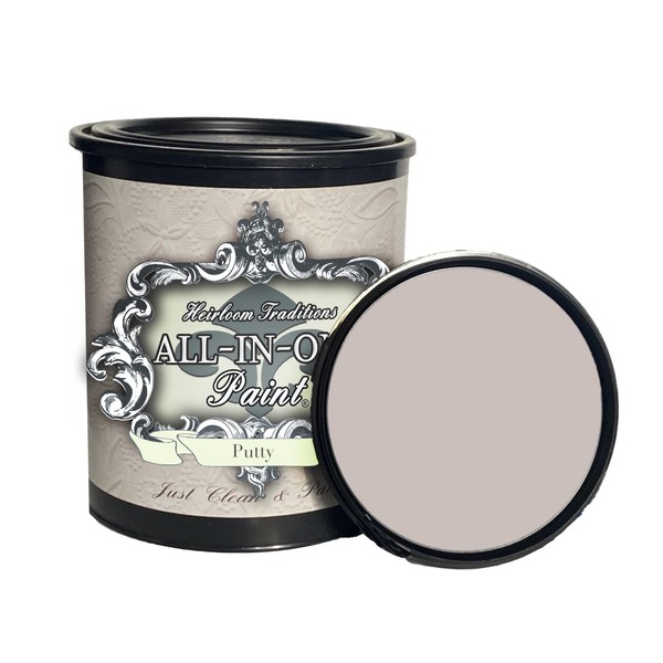 ALL-IN-ONE Paint, Putty (Light Taupe), 32 Fl Oz Quart. Durable cabinet and furniture paint. Built in primer and top coat, no sanding needed.