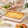 MALACASA Baking Dish 4.8 Qt Ceramic Casserole & Lasagna Pan,