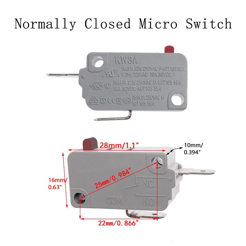 YOLISTIC (Pack of 4) Microwave Oven Door Switch & 20