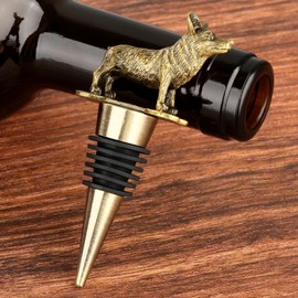LKKCHER Corgi Wine Stopper, Corgi Decorative Gifts for Dog Lovers Women Men, Corgi Gifts, Birthday Fathers Day Christmas Gifts for Women Men, Bronze Dog Wine Saver with Bag