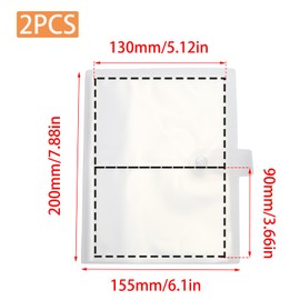 Pine & Linen 2 Pack 3.65 * 5.1inch(93mm*130mm) Durable Index Card Holders, Clear Organizer Pouches Lightweight Binder, Versatile Book for Note/Study/Recipe