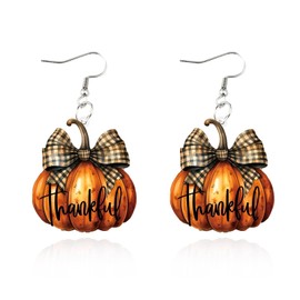 Thanksgiving Outfit Women Fall Earrings Holiday Gift Orange Pumpkin Bow Earings Thanksgiving Essentials Fall Fashion 2025