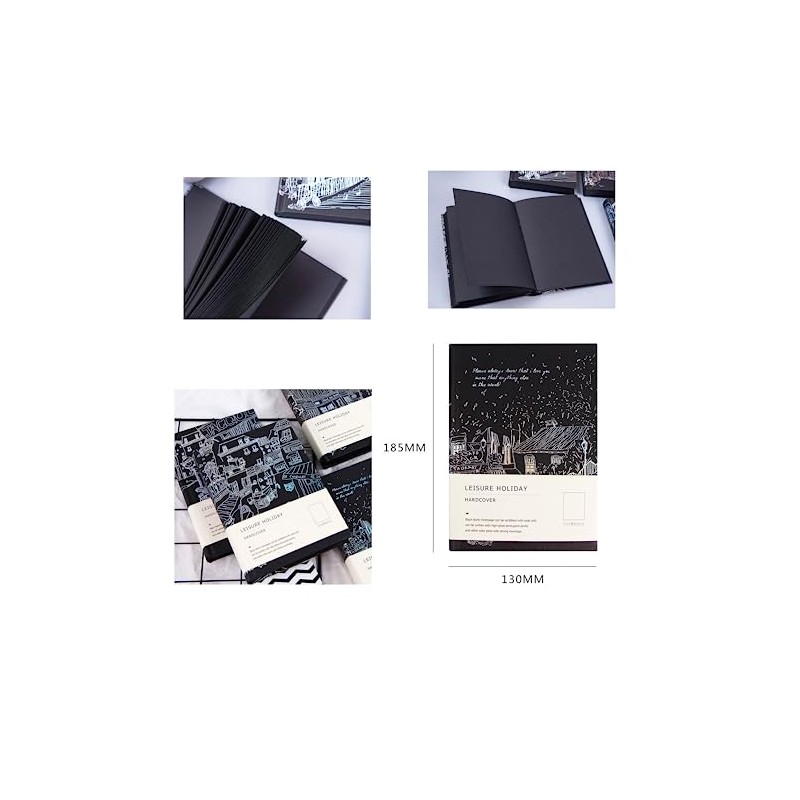 Mayachiu (Type-B) Black Paper Notebook Hard Cover Highlighter Pen
