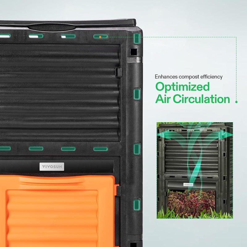 VIVOSUN Compost Bin 80Gal 300L Outdoor Composter W/ Large Capacity